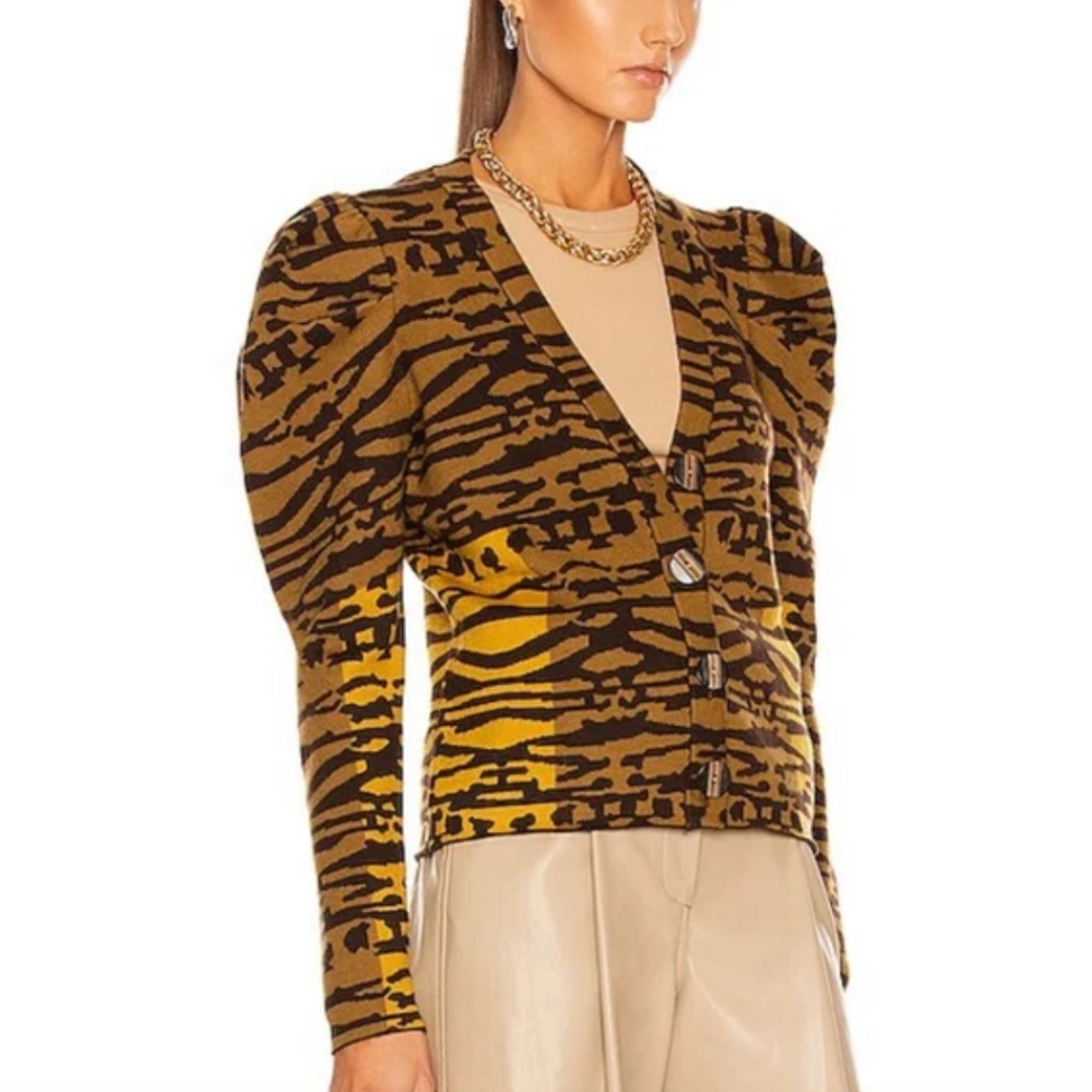 Ulla Johnson Rhea Poof Sleeve Cardigan Sweater